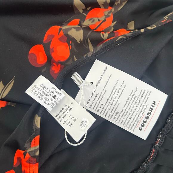 COCOSHIP Retro One Piece Halter Backless High Waist Pin Up Swimsuit Sz 14, NWT - Picture 8 of 8